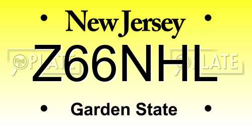 Z66NHL New Jersey License Plate