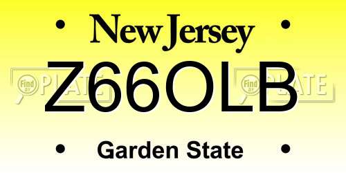 Z66OLB New Jersey License Plate