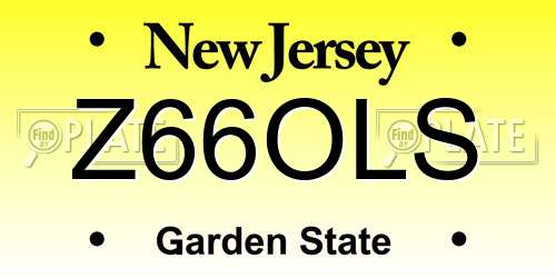 Z66OLS New Jersey License Plate
