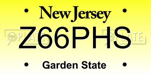 Z66PHS New Jersey License Plate