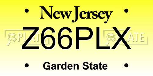 Z66PLX New Jersey License Plate