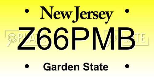Z66PMB New Jersey License Plate