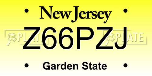 Z66PZJ New Jersey License Plate