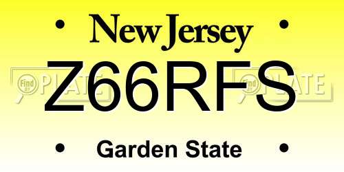 Z66RFS New Jersey License Plate