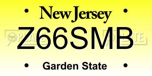 Z66SMB New Jersey License Plate