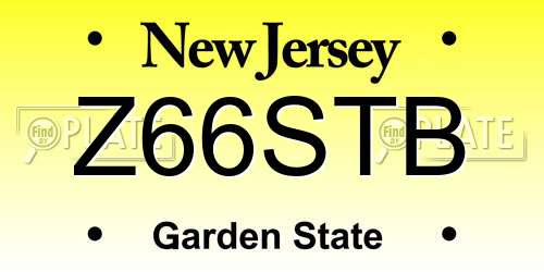 Z66STB New Jersey License Plate
