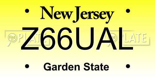 Z66UAL New Jersey License Plate