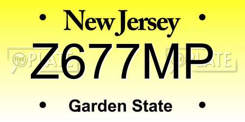 Z677MP New Jersey License Plate