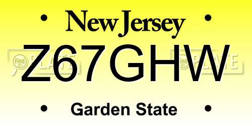 Z67GHW New Jersey License Plate