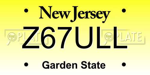 Z67ULL New Jersey License Plate