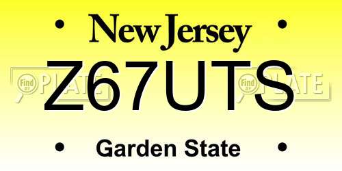 Z67UTS New Jersey License Plate