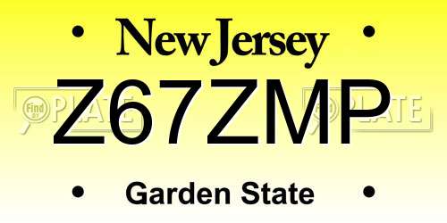 Z67ZMP New Jersey License Plate