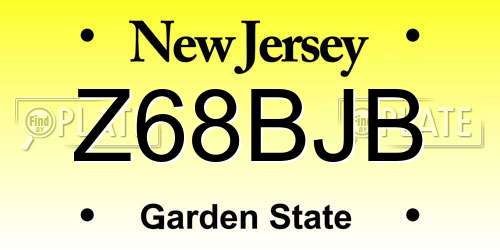 Z68BJB New Jersey License Plate