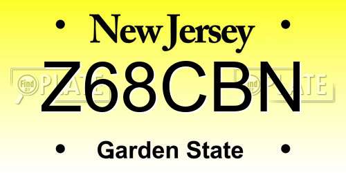 Z68CBN New Jersey License Plate