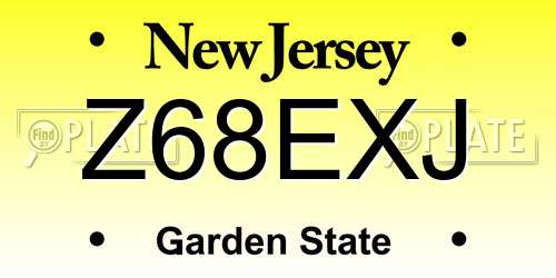 Z68EXJ New Jersey License Plate