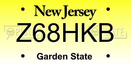 Z68HKB New Jersey License Plate