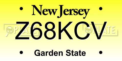 Z68KCV New Jersey License Plate
