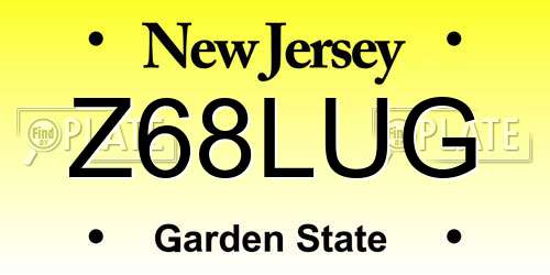 Z68LUG New Jersey License Plate