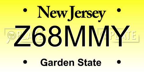 Z68MMY New Jersey License Plate