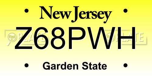 Z68PWH New Jersey License Plate