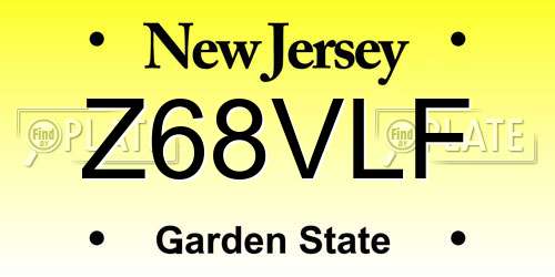 Z68VLF New Jersey License Plate