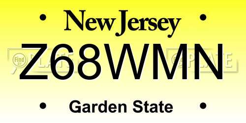 Z68WMN New Jersey License Plate