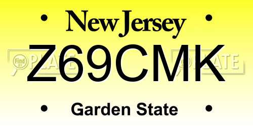 Z69CMK New Jersey License Plate