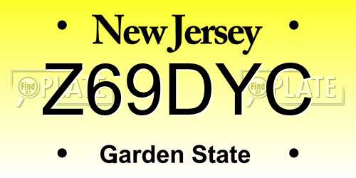 Z69DYC New Jersey License Plate