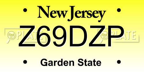 Z69DZP New Jersey License Plate