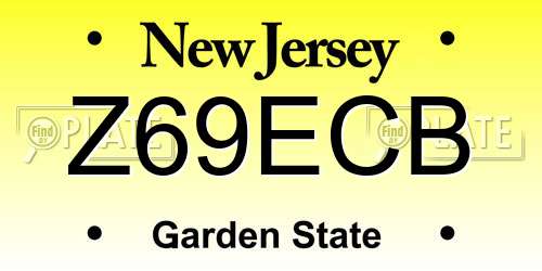 Z69ECB New Jersey License Plate