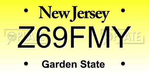 Z69FMY New Jersey License Plate