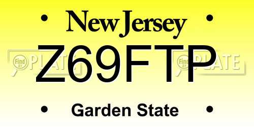Z69FTP New Jersey License Plate