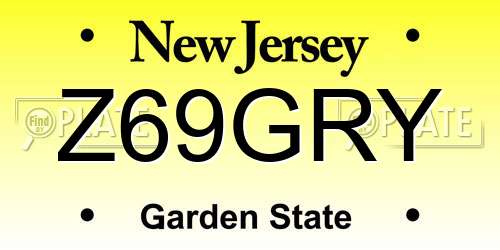 Z69GRY New Jersey License Plate