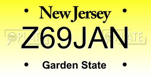 Z69JAN New Jersey License Plate