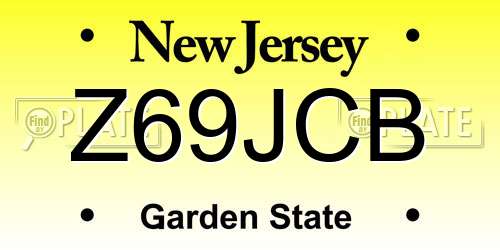 Z69JCB New Jersey License Plate