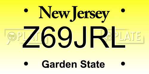 Z69JRL New Jersey License Plate