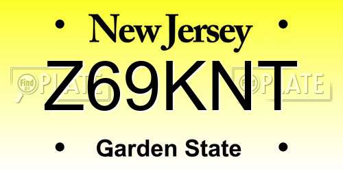 Z69KNT New Jersey License Plate