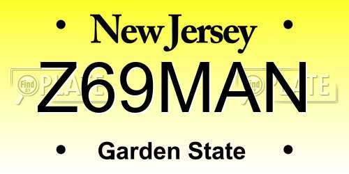Z69MAN New Jersey License Plate