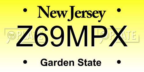 Z69MPX New Jersey License Plate