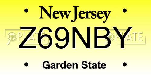 Z69NBY New Jersey License Plate