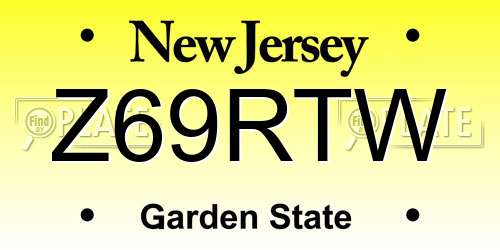Z69RTW New Jersey License Plate