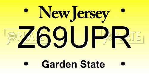 Z69UPR New Jersey License Plate