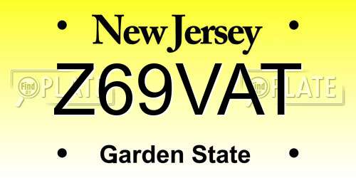Z69VAT New Jersey License Plate