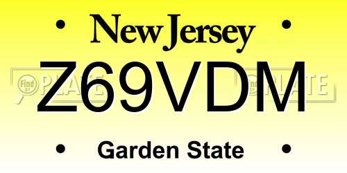Z69VDM New Jersey License Plate