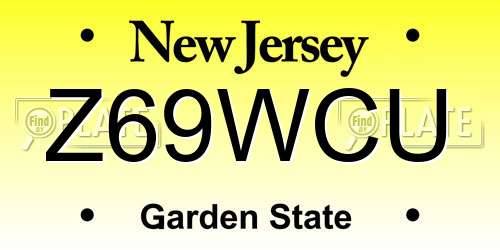 Z69WCU New Jersey License Plate