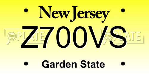 Z700VS New Jersey License Plate