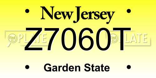 Z7060T New Jersey License Plate