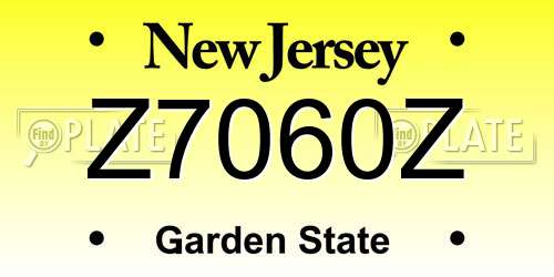 Z7060Z New Jersey License Plate