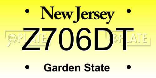 Z706DT New Jersey License Plate
