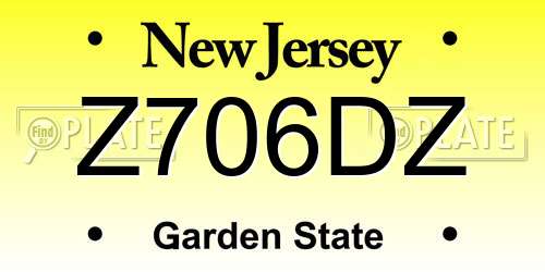 Z706DZ New Jersey License Plate